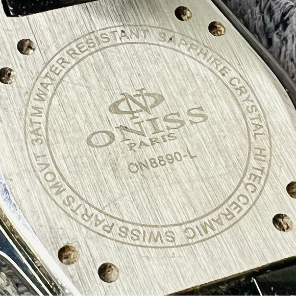 Oniss Paris Black Ceramic Watch with Black Mother-of-Pearl Dial Diamond Accents main image 4